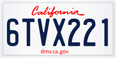 CA license plate 6TVX221