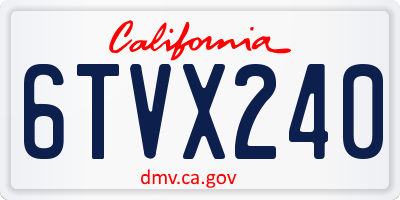 CA license plate 6TVX240
