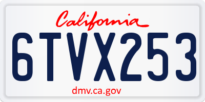 CA license plate 6TVX253