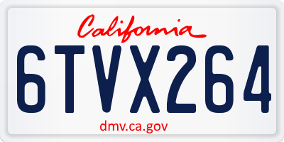 CA license plate 6TVX264
