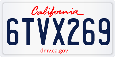 CA license plate 6TVX269