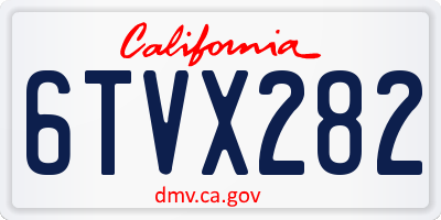 CA license plate 6TVX282