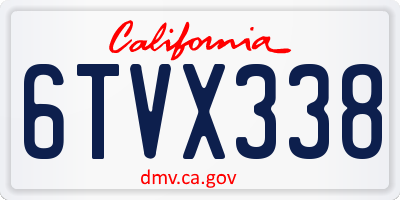 CA license plate 6TVX338