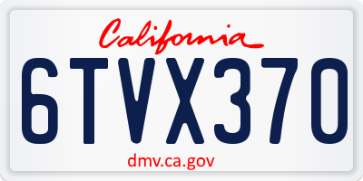 CA license plate 6TVX370