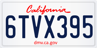 CA license plate 6TVX395