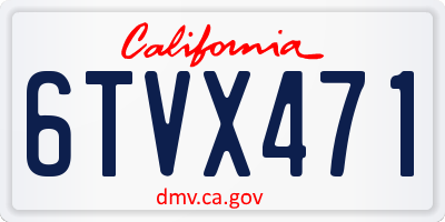 CA license plate 6TVX471