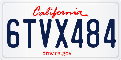 CA license plate 6TVX484