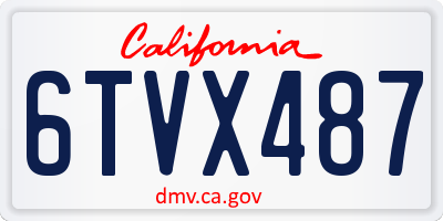 CA license plate 6TVX487