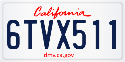 CA license plate 6TVX511