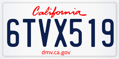 CA license plate 6TVX519