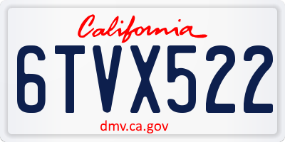 CA license plate 6TVX522