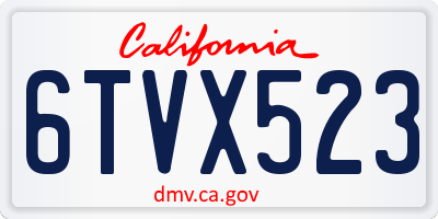 CA license plate 6TVX523