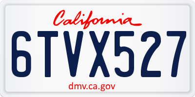 CA license plate 6TVX527