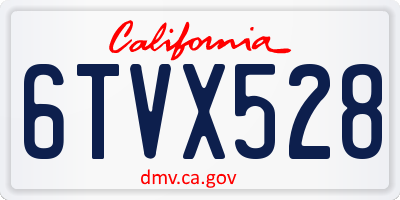 CA license plate 6TVX528