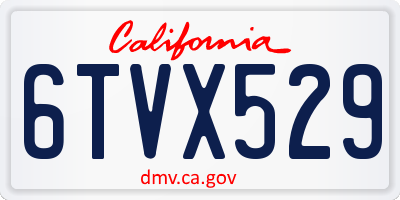 CA license plate 6TVX529