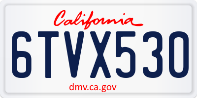 CA license plate 6TVX530