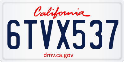 CA license plate 6TVX537