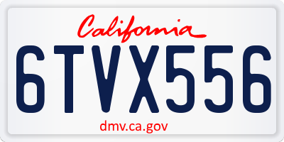 CA license plate 6TVX556