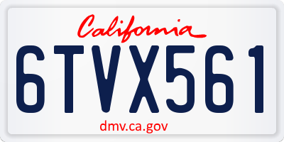 CA license plate 6TVX561