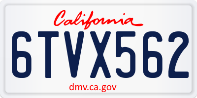 CA license plate 6TVX562