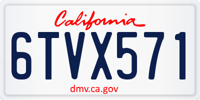 CA license plate 6TVX571