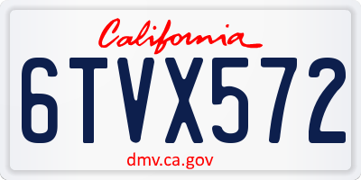 CA license plate 6TVX572