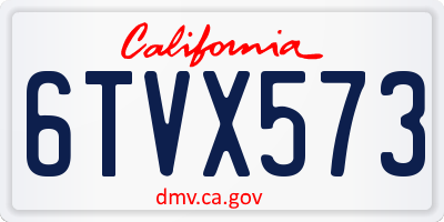 CA license plate 6TVX573