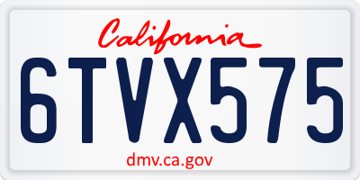 CA license plate 6TVX575