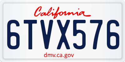 CA license plate 6TVX576