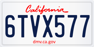 CA license plate 6TVX577