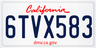 CA license plate 6TVX583