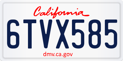 CA license plate 6TVX585