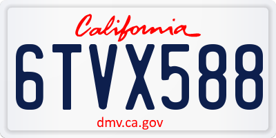 CA license plate 6TVX588