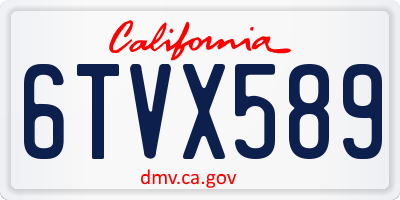 CA license plate 6TVX589
