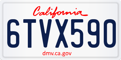 CA license plate 6TVX590