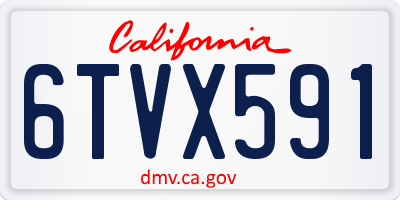 CA license plate 6TVX591