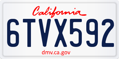 CA license plate 6TVX592