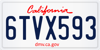 CA license plate 6TVX593