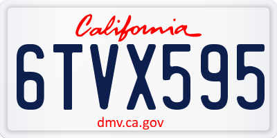 CA license plate 6TVX595