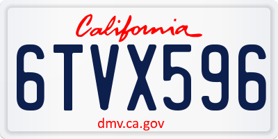 CA license plate 6TVX596