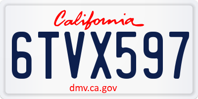 CA license plate 6TVX597