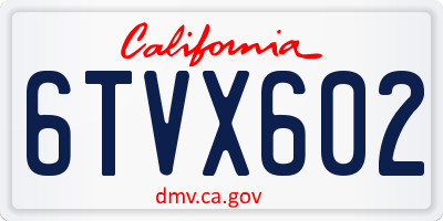 CA license plate 6TVX602