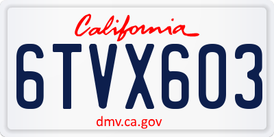 CA license plate 6TVX603