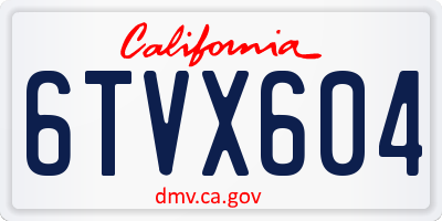 CA license plate 6TVX604