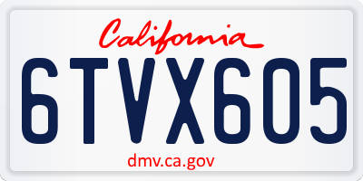 CA license plate 6TVX605