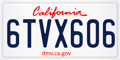 CA license plate 6TVX606