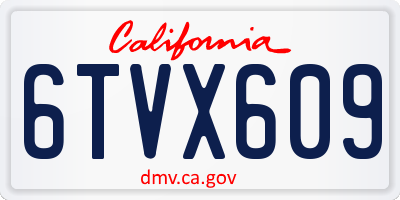 CA license plate 6TVX609