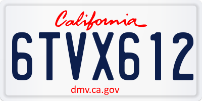 CA license plate 6TVX612