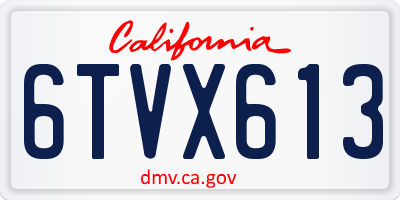 CA license plate 6TVX613