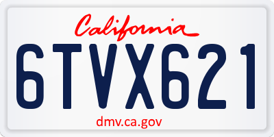 CA license plate 6TVX621